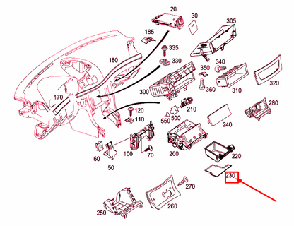 NEW MERCEDES-BENZ E-CLASS W211 ASHTRAY LINING A2116830051 ORIGINAL