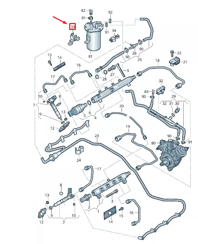 NEW VW TOUAREG 7P MK2 FUEL FILTER LINE SYSTEM BRACKET 057130131C