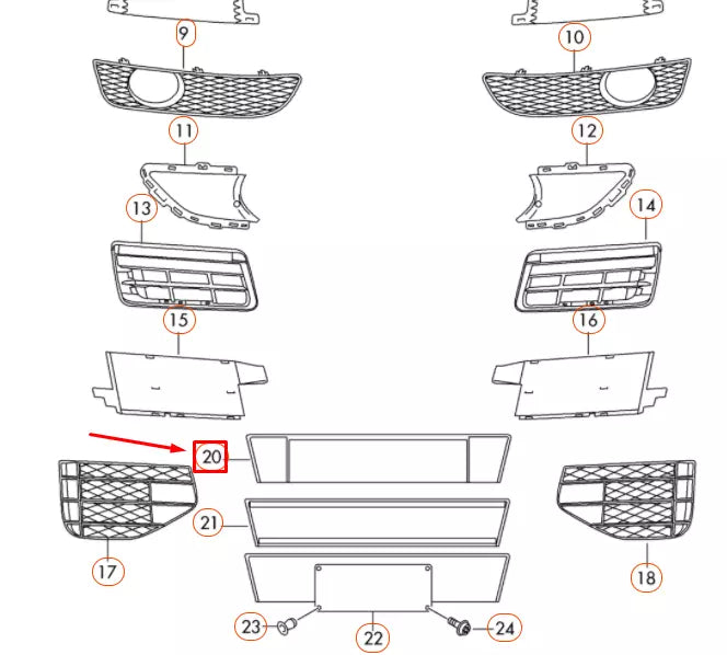 NEW AUDI Q7 4L FRONT LICENSE PLATE HOLDER 4L0807285AGT94 ORIGINAL