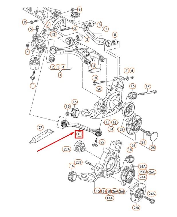 NEW AUDI A4 B8 REAR LEFT CONTROL TRACK ROD 8K0501529N ORIGINAL