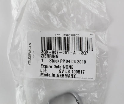 NEW VW PASSAT B8 FRONT LEFT DOOR PULL HANDLE TRIM RING 3G0867061A3Q7 ORIGINAL