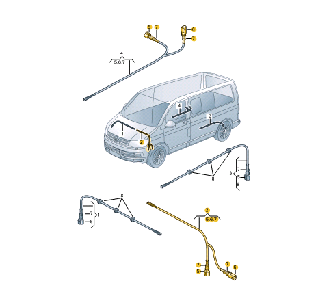 NEW VW TRANSPORTER T6 FRONT LEFT ABS SENSOR WIRING HARNESS 7LA927903F ORIGINAL