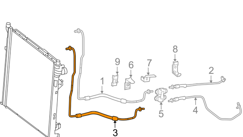 new mb gle w166 oil cooler lower pipe hose a1665001988 3.0 petrol 245kw original