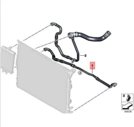 NEW BMW 1 F21 LCI WATER COOLING RADIATOR LOWER HOSE 17128616560 ORIGINAL