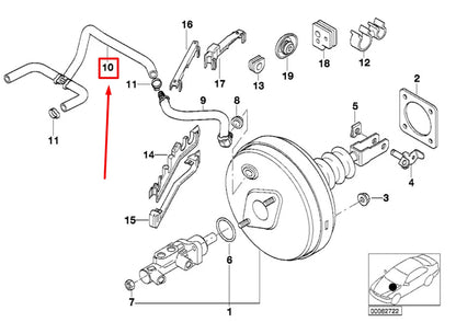 NEW BMW 5 E39 BRAKE BOOSTER VACUUM HOSE 2229062 34302229062 ORIGINAL