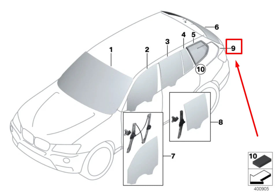 NEW BMW X3 F25 REAR RIGHTG SIDE WINDOW FINISHER 51377248148 7248148 ORIGINAL