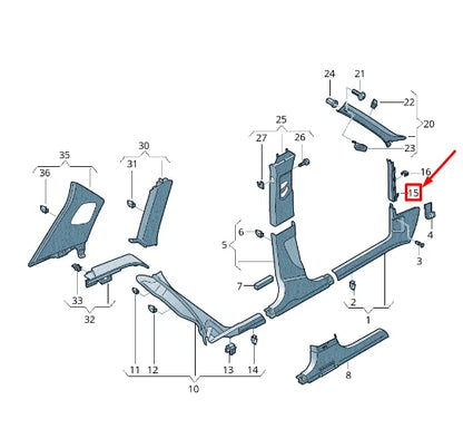 NEW AUDI RSQ3 8U CENTRE RIGHT A-PILLAR TRIM 8U0868204A4PK