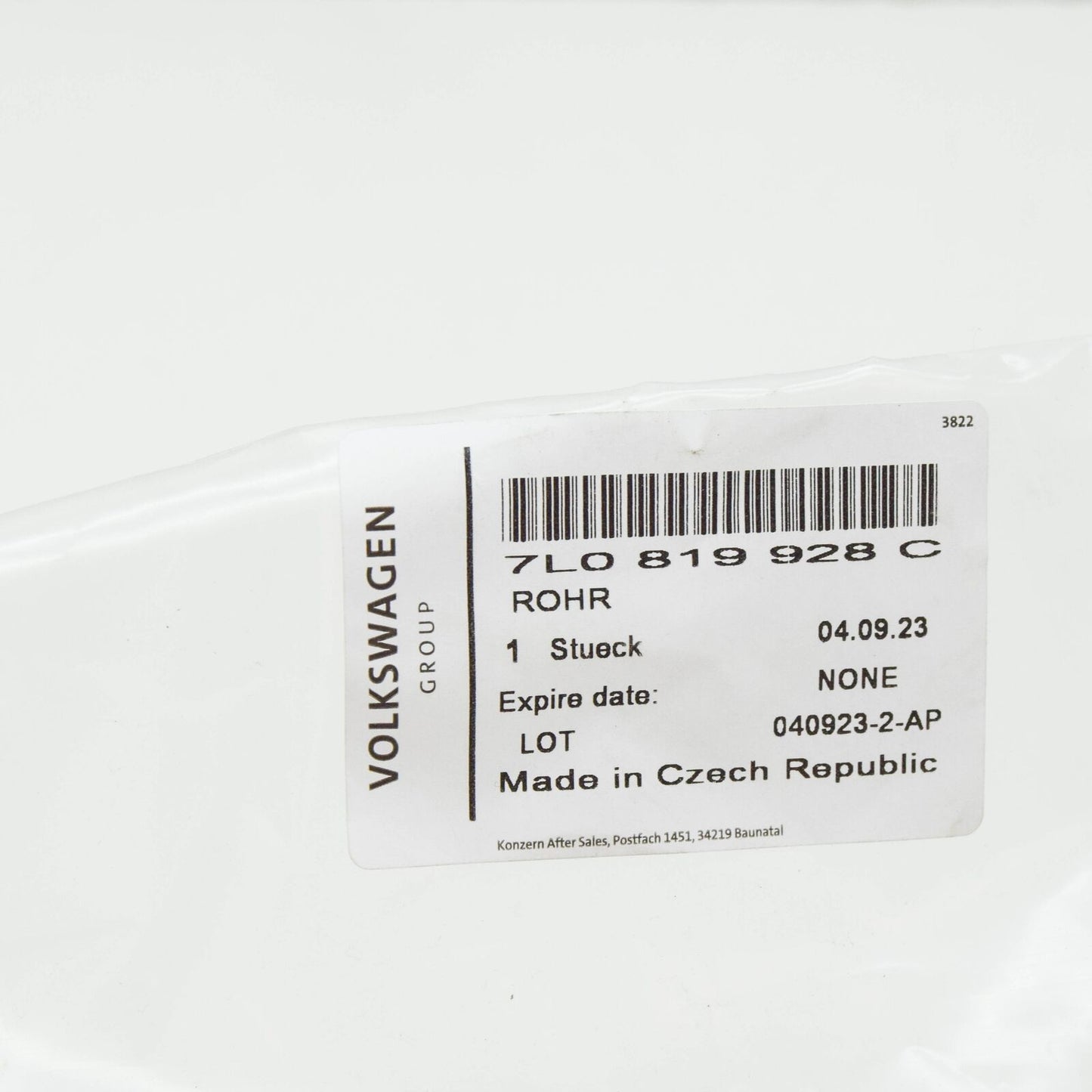 NEW AUDI Q7 4L ENGINE COOLANT PIPE LHD 7L0819928C ORIGINAL