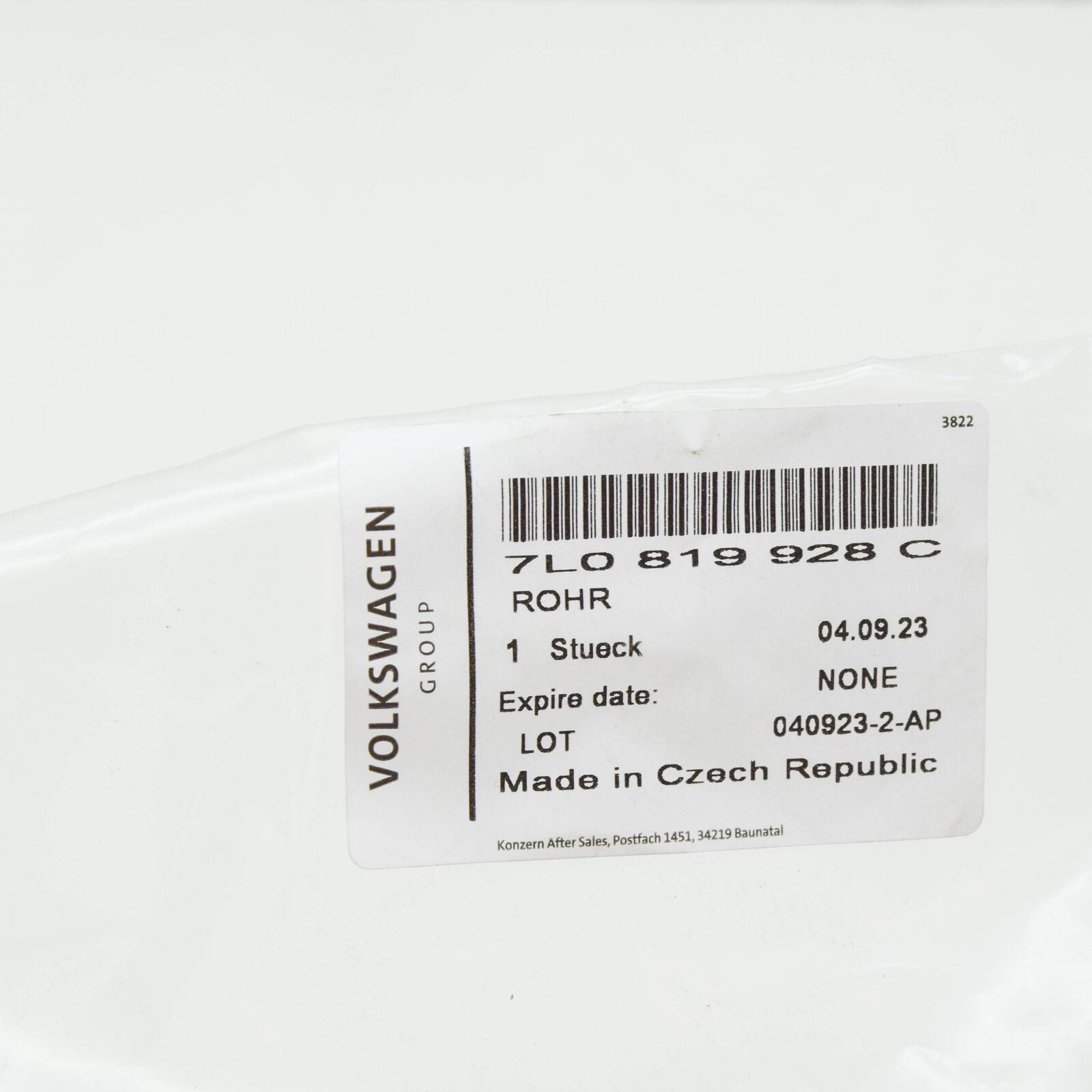 NEW AUDI Q7 4L ENGINE COOLANT PIPE LHD 7L0819928C ORIGINAL