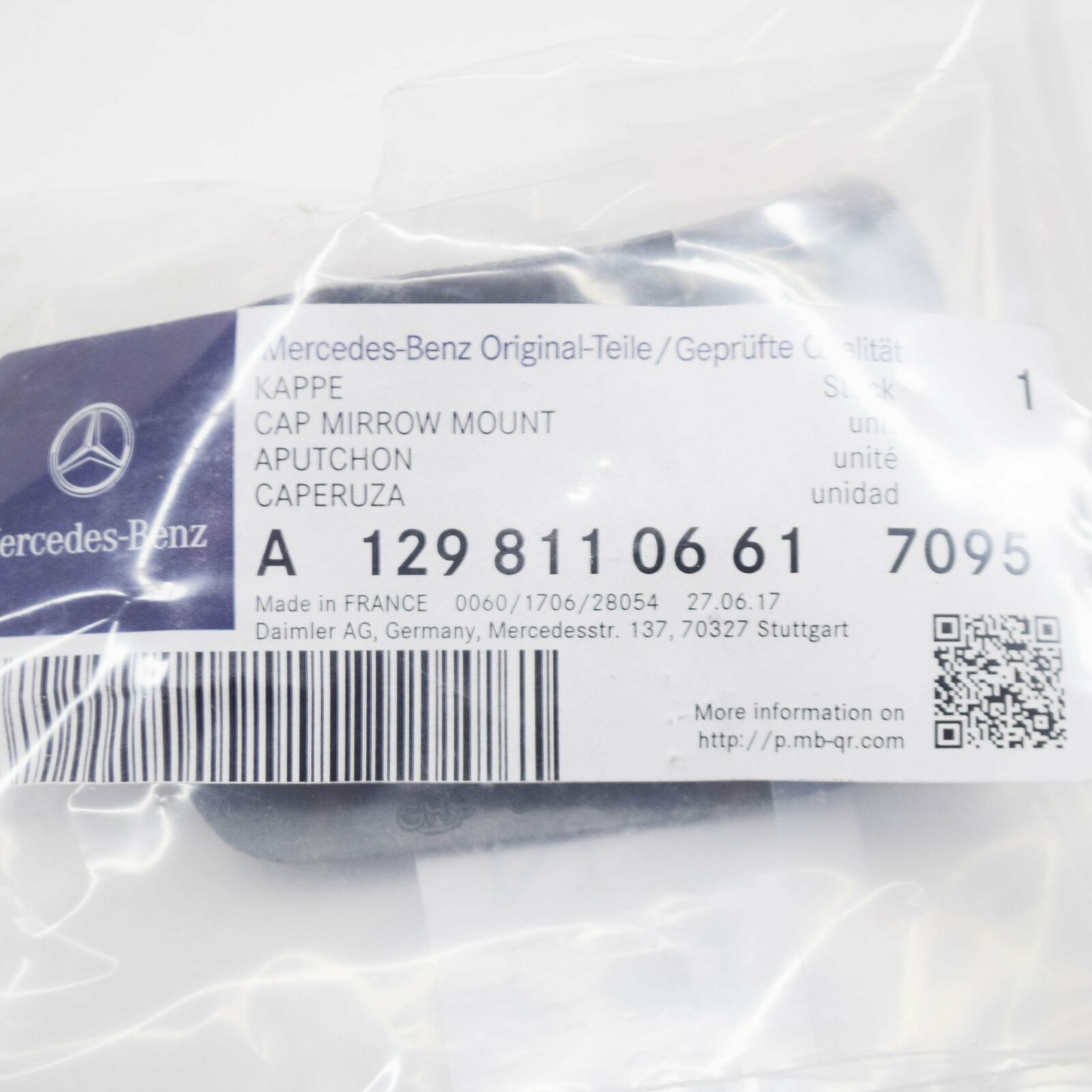 NEW MERCEDES BENZ SL R129 RIGHT SUN VISOR MOUNT COVER A1298110661 7095 ORIGINAL