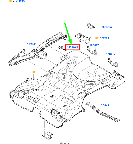 new ford mondeo mk3 centre and rear floor pan left bracket 1420647 original
