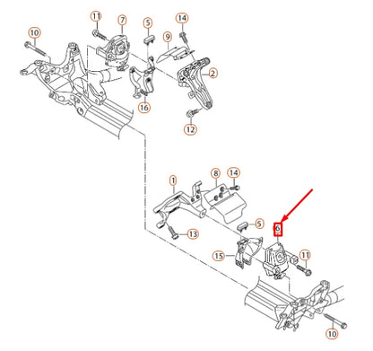 NEW AUDI Q5 8R LEFT ENGINE MOUNTING 8R0199381AR ORIGINAL