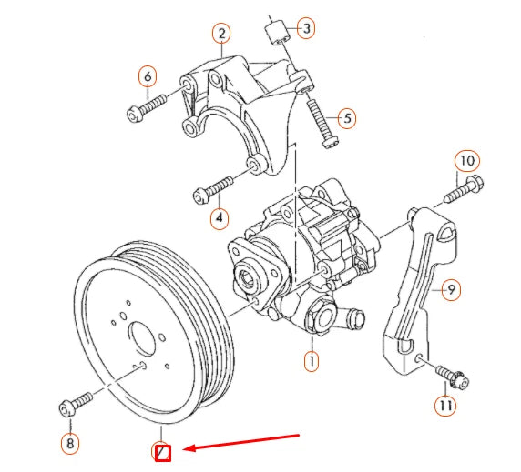 NEW AUDI A4 B7 POWER STEERING PUMP PULLEY 06E145255C ORIGINAL