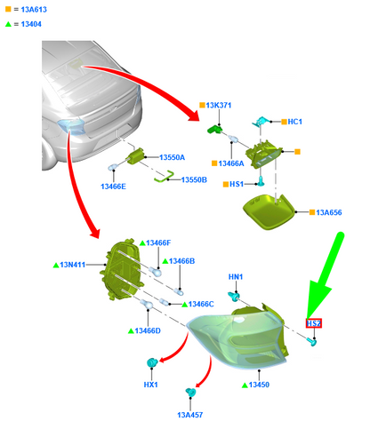 new ford ka mk3 rear light screw w716539-s450b 5318688 original