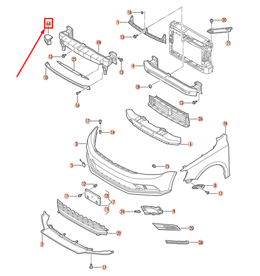 new volkswagen jetta mk6 front bumper right foam filler piece 5c6807248g