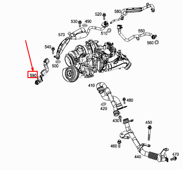 new mercedes-benz gle w167 engine vent line a6542002500 original