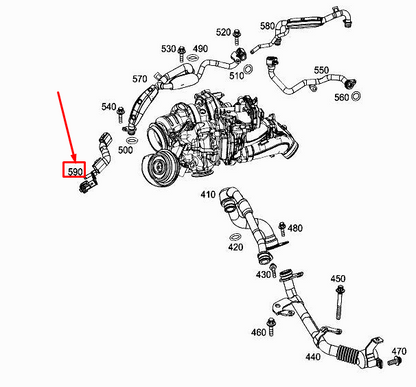 new mercedes-benz gle w167 engine vent line a6542002500 original