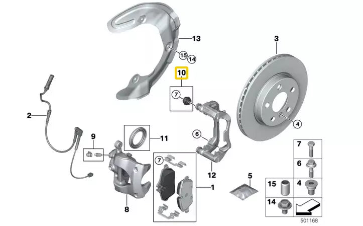 NEW BMW 1 F40 FRONT BRAKE REPAIR KIT BELLOWS 34207848324 7848324 ORIGINAL