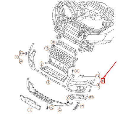 NEW AUDI Q5 8R FRONT BUMPER LEFT COVER 8R0807107CGRU ORIGINAL