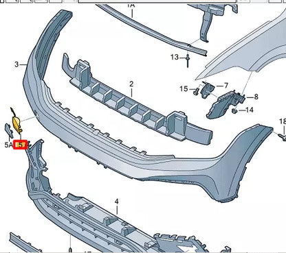 NEW VOLKSWAGEN TIGUAN AD1 FRONT BUMPER TOW HOOK EYE COVER 5NN807155AGRU ORIGINAL