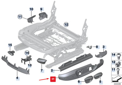 NEW BMW X3 F25 FRONT LEFT OUTER SEAT TRIM 52107118483 7118483 ORIGINAL