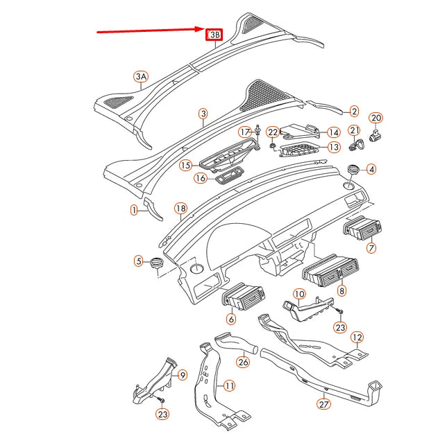 NEW VOLKSWAGEN PASSAT 3G B8 RIGHT WATER DEFLECTOR 561819404A9B9 ORIGINAL