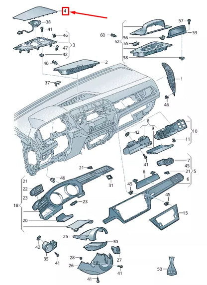 NEW VW TOURAN 5T LOUDSPEAKER COVER LHD 5TB85812281U