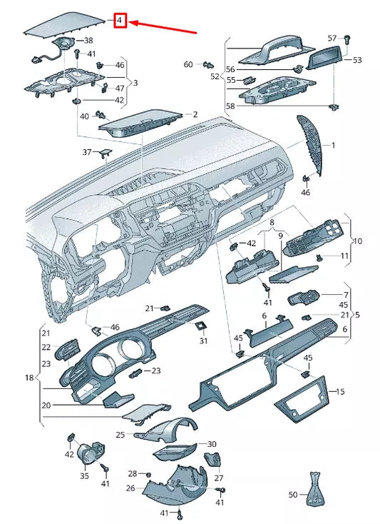 NEW VW TOURAN 5T LOUDSPEAKER COVER LHD 5TB85812281U