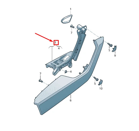 NEW VW PASSAT B8 3G LEFT INTERIOR DOOR PULL HANDLE LHD 3G186717981U ORIGINAL
