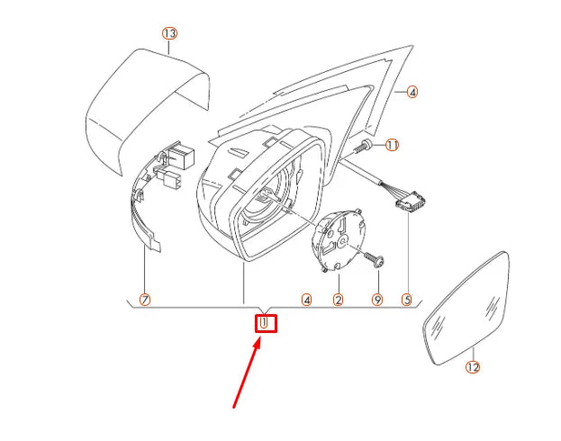 NEW VOLKSWAGEN PASSAT B8 FRONT RIGHT DOOR MIRROR HOUSING 561857508S9B9 ORIGINAL