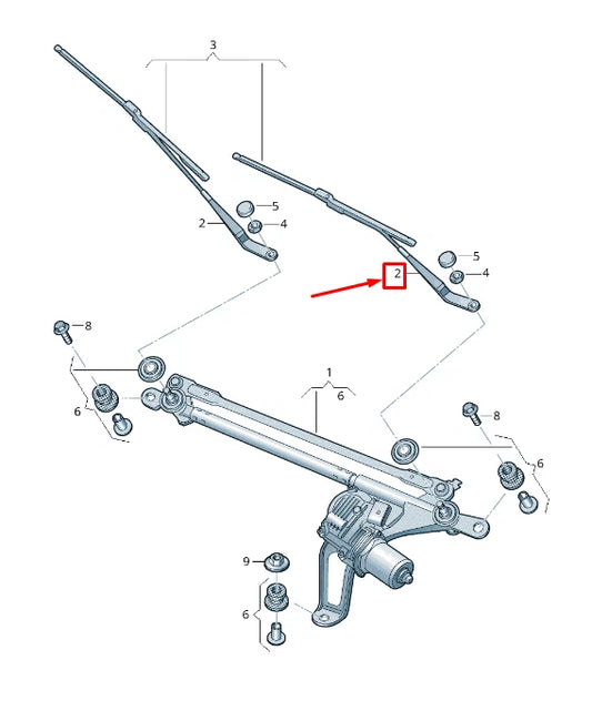 NEW AUDI Q3 F3 FRONT RIGHT WIPER ARM LHD 83B955408A1P9 83B955408A 1P9