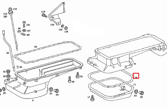 NEW MERCEDES BENZ SL R129 ENGINE OIL PAN GASKET A1190140822 ORIGINAL