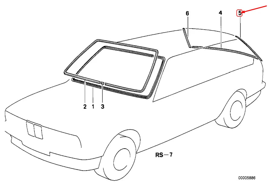 NEW BMW 3 TOURING E30 REAR WINDOW LEFT COVER 51311967337 1967337 ORIGINAL