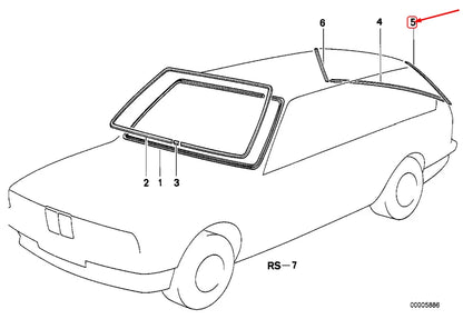 NEW BMW 3 TOURING E30 REAR WINDOW LEFT COVER 51311967337 1967337 ORIGINAL