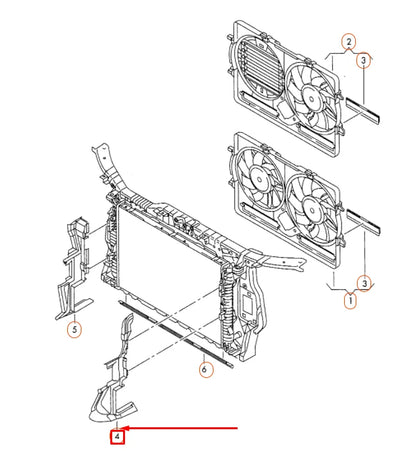 NEW AUDI A5 8T3 RADIATOR LEFT AIR GUIDE 8T0121283J ORIGINAL