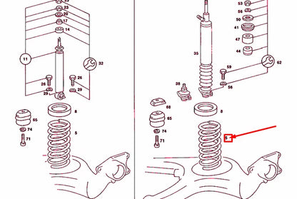 NEW MERCEDES-BENZ SALOON W123 REAR COIL SPRING A1153243804 ORIGINAL