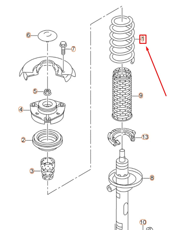 NEW VOLKSWAGEN GOLF 5G MK7 FRONT AXLE COIL SPRING 5Q0411105JG ORIGINAL