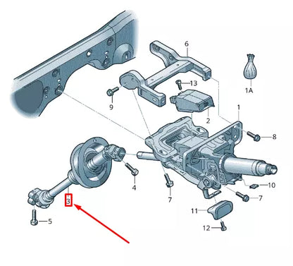 NEW AUDI A4 B8 INTERMEDIATE STEERING SHAFT LHD 8K1419753H ORIGINAL
