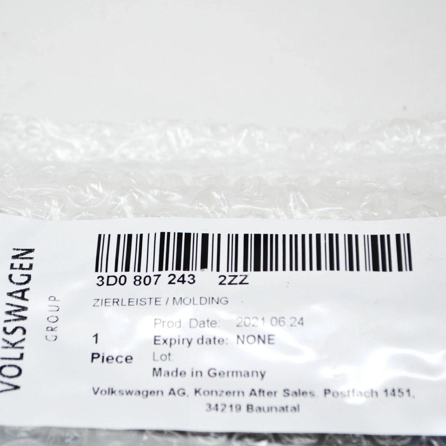 NEW VOLKSWAGEN PHAETON 3D FRONT LEFT BUMPER CHROME MOLDING 3D08072432ZZ ORIGINAL