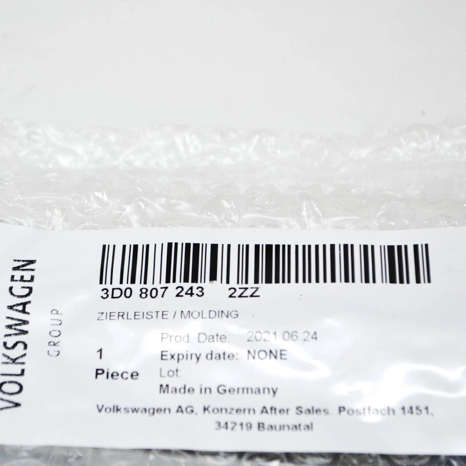 NEW VOLKSWAGEN PHAETON 3D FRONT LEFT BUMPER CHROME MOLDING 3D08072432ZZ ORIGINAL