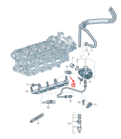 NEW VW TRANSPORTER VI T6 FUEL LINE 06H127501G ORIGINAL