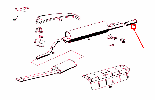 NEW MERCEDES-BENZ S W108 EXHAUST SYSTEM TAIL PIPE END PIECE A1134920214 ORIGINAL