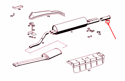 NEW MERCEDES-BENZ S W108 EXHAUST SYSTEM TAIL PIPE END PIECE A1134920214 ORIGINAL