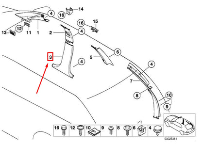 NEW BMW 5 E39 RIGHT LOWER CENTRE COLUMN TRIM PANEL 51438202612 8202612 ORIGINAL