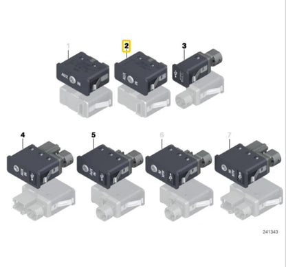 NEW BMW 1 E87 AUXILIARY INPUT SOCKET 84109237655 ORIGINAL
