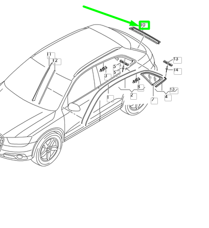 NEW AUDI Q3 8U REAR LEFT LID SPOILER 8U08548155FQ ORIGINAL