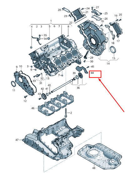 NEW AUDI Q7 4M ENGINE END CAP 057103627D ORIGINAL