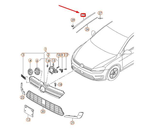 NEW VOLKSWAGEN GOLF MK7 FRONT WINDSHIELD LEFT TRIM 5G0854327B5AP ORIGINAL