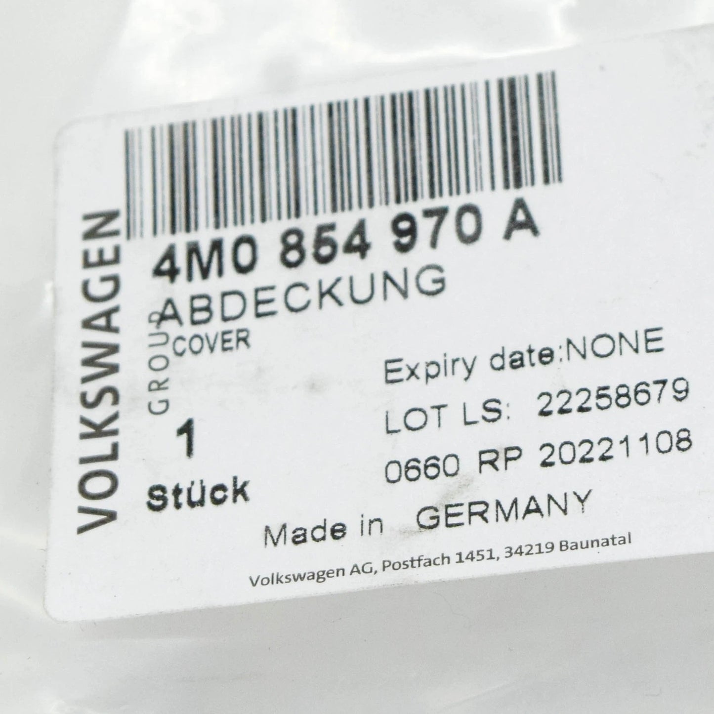 NEW AUDI Q7 4M FRONT RIGHT WHEEL COVER 4M0854970A ORIGINAL