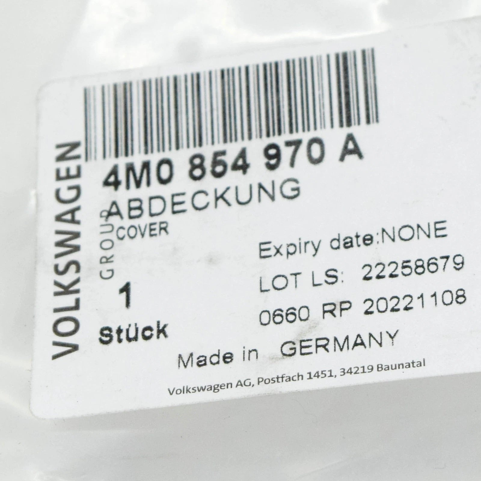 NEW AUDI Q7 4M FRONT RIGHT WHEEL COVER 4M0854970A ORIGINAL